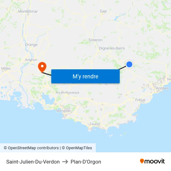 Saint-Julien-Du-Verdon to Plan-D'Orgon map