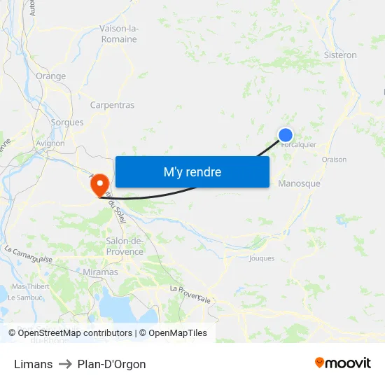 Limans to Plan-D'Orgon map