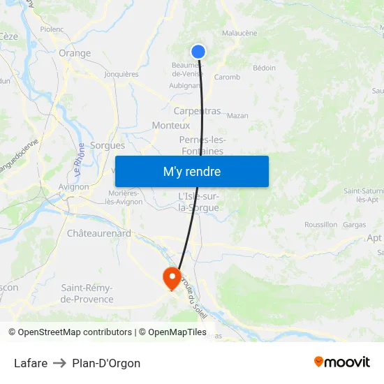 Lafare to Plan-D'Orgon map