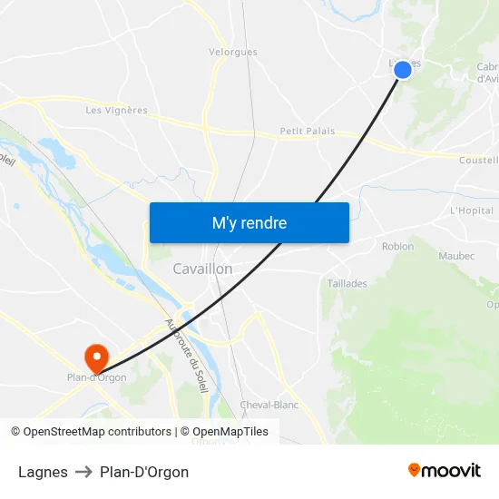Lagnes to Plan-D'Orgon map