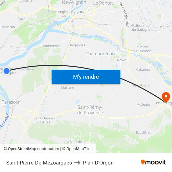 Saint-Pierre-De-Mézoargues to Plan-D'Orgon map
