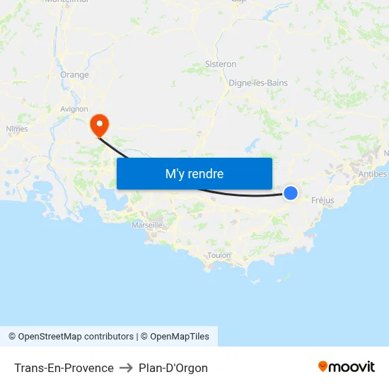 Trans-En-Provence to Plan-D'Orgon map
