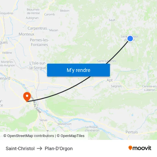 Saint-Christol to Plan-D'Orgon map