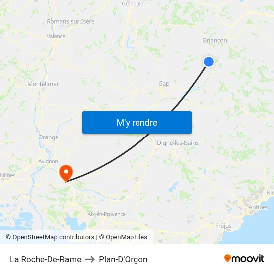 La Roche-De-Rame to Plan-D'Orgon map