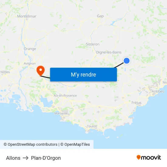 Allons to Plan-D'Orgon map