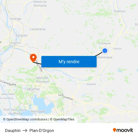 Dauphin to Plan-D'Orgon map