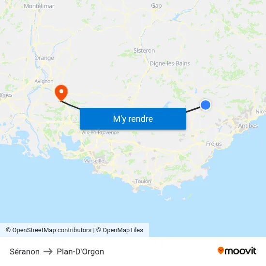 Séranon to Plan-D'Orgon map