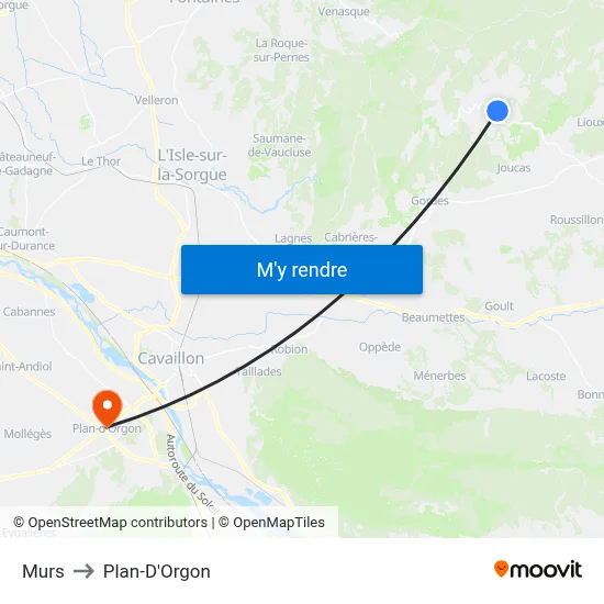 Murs to Plan-D'Orgon map
