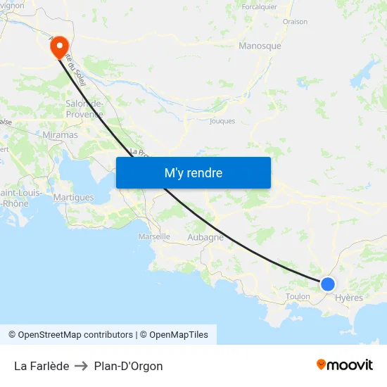 La Farlède to Plan-D'Orgon map