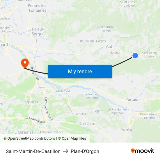 Saint-Martin-De-Castillon to Plan-D'Orgon map