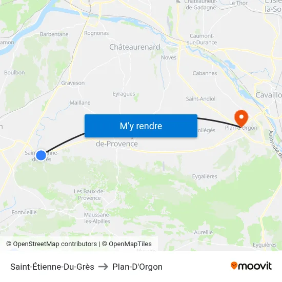 Saint-Étienne-Du-Grès to Plan-D'Orgon map