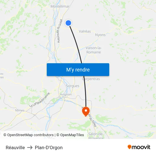 Réauville to Plan-D'Orgon map