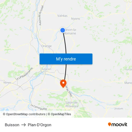Buisson to Plan-D'Orgon map