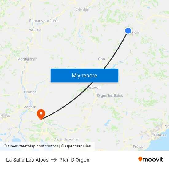 La Salle-Les-Alpes to Plan-D'Orgon map