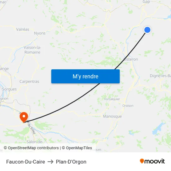 Faucon-Du-Caire to Plan-D'Orgon map