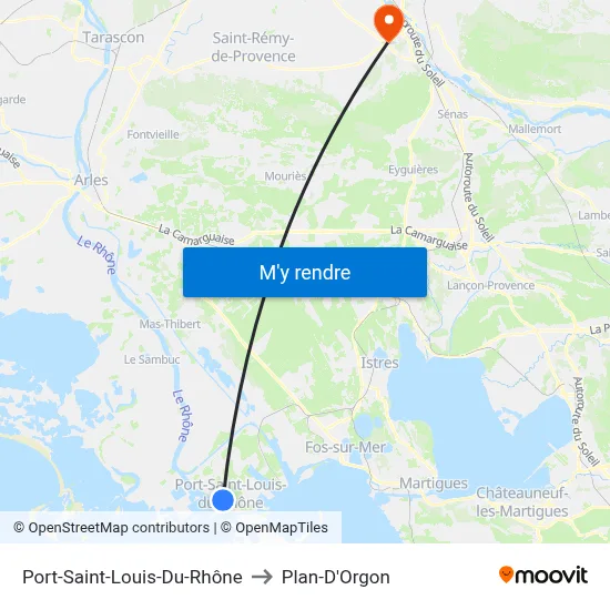 Port-Saint-Louis-Du-Rhône to Plan-D'Orgon map