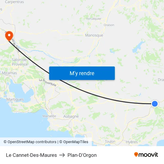 Le Cannet-Des-Maures to Plan-D'Orgon map