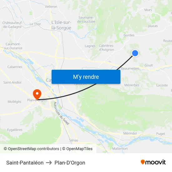 Saint-Pantaléon to Plan-D'Orgon map