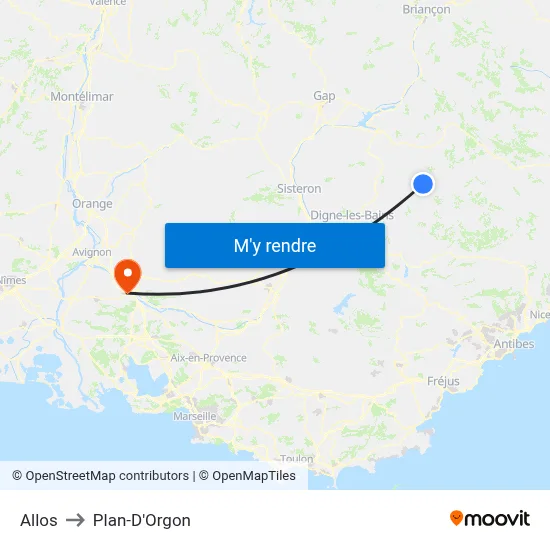 Allos to Plan-D'Orgon map