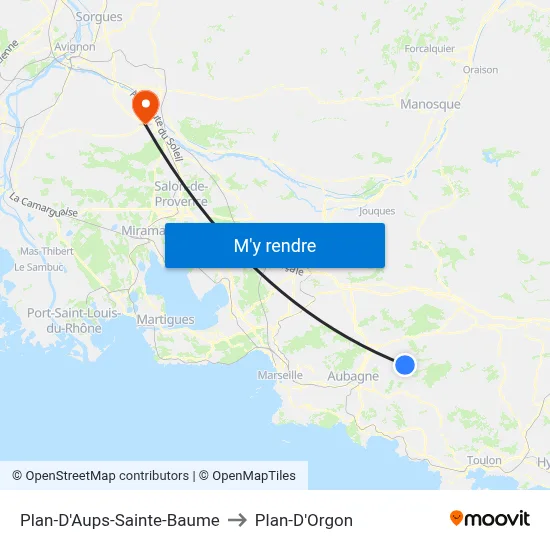 Plan-D'Aups-Sainte-Baume to Plan-D'Orgon map