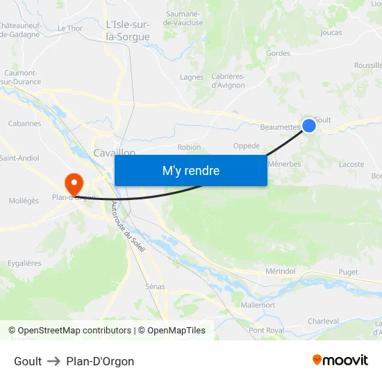 Goult to Plan-D'Orgon map