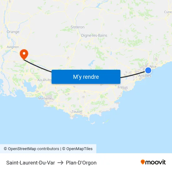 Saint-Laurent-Du-Var to Plan-D'Orgon map