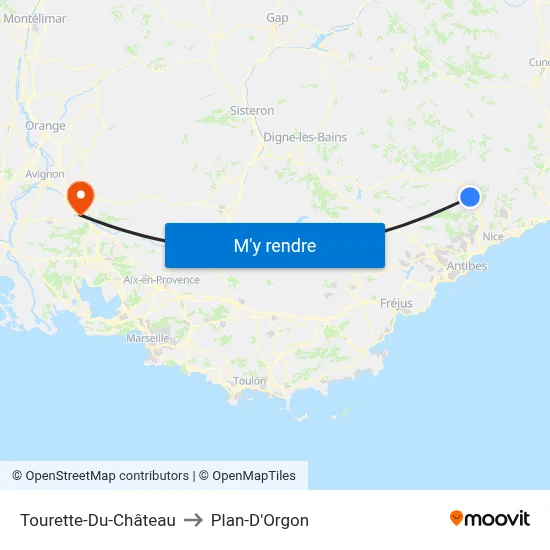Tourette-Du-Château to Plan-D'Orgon map