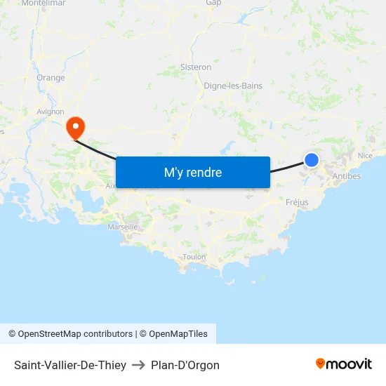 Saint-Vallier-De-Thiey to Plan-D'Orgon map