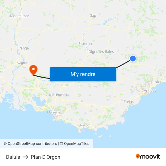 Daluis to Plan-D'Orgon map