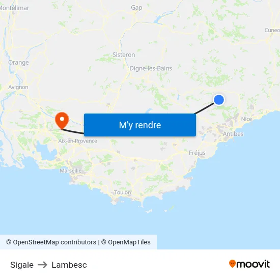 Sigale to Lambesc map