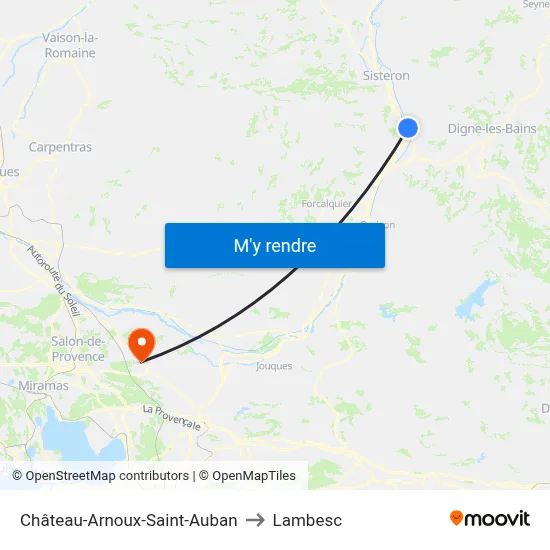 Château-Arnoux-Saint-Auban to Lambesc map