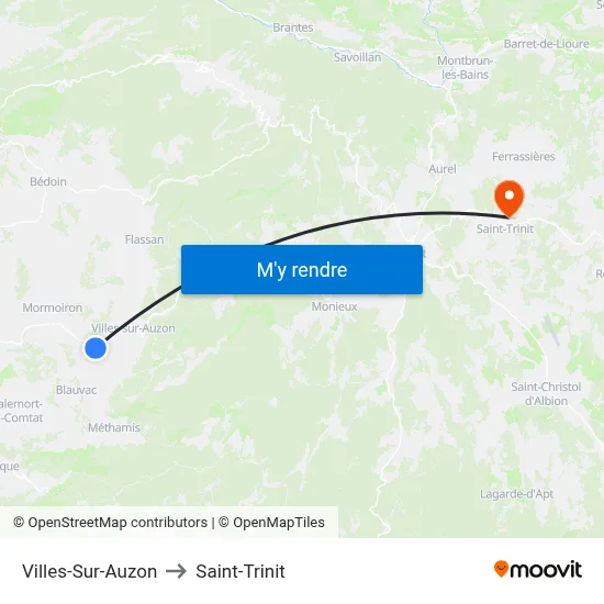 Villes-Sur-Auzon to Saint-Trinit map