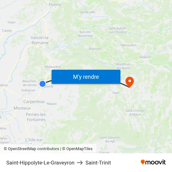 Saint-Hippolyte-Le-Graveyron to Saint-Trinit map
