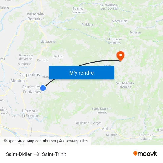 Saint-Didier to Saint-Trinit map