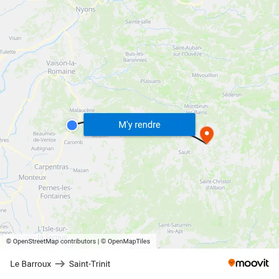 Le Barroux to Saint-Trinit map