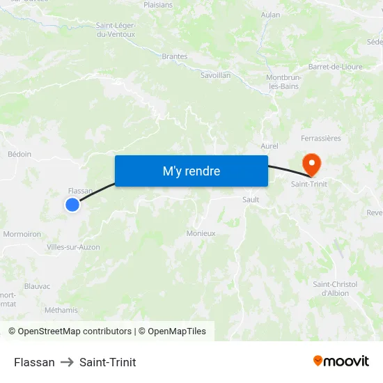 Flassan to Saint-Trinit map