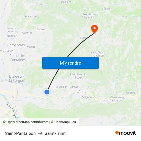 Saint-Pantaléon to Saint-Trinit map