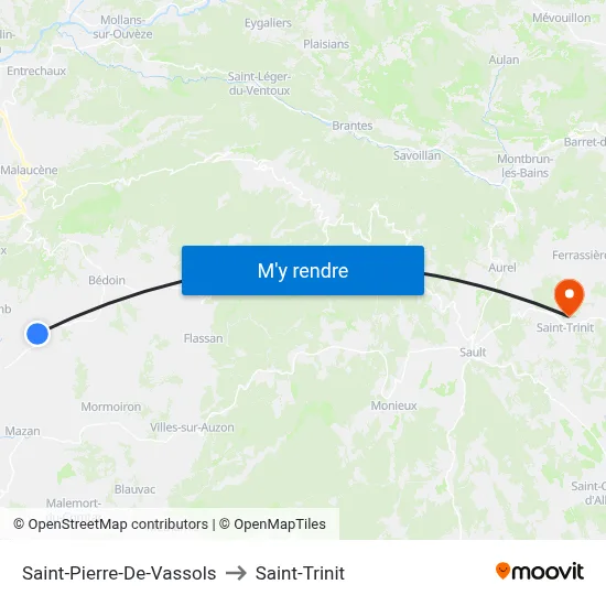 Saint-Pierre-De-Vassols to Saint-Trinit map