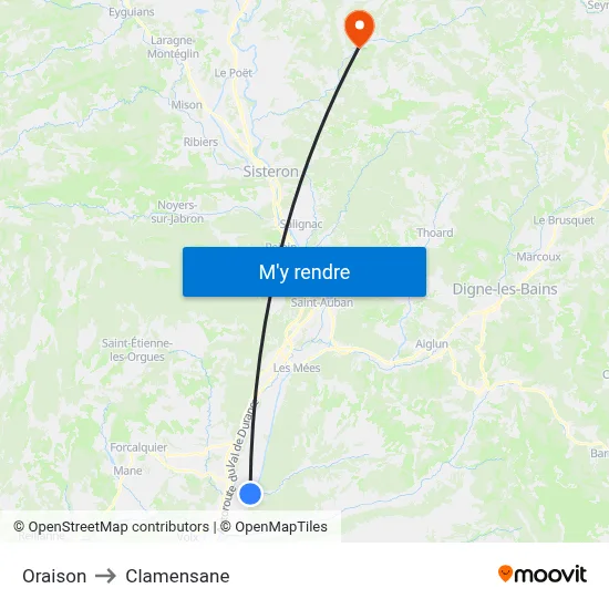 Oraison to Clamensane map