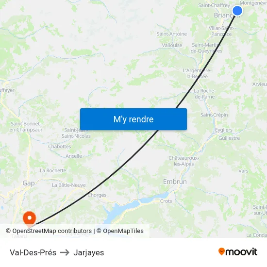 Val-Des-Prés to Jarjayes map