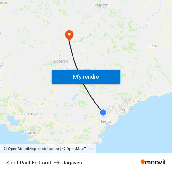 Saint-Paul-En-Forêt to Jarjayes map