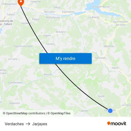 Verdaches to Jarjayes map