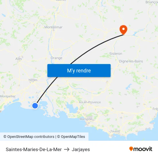 Saintes-Maries-De-La-Mer to Jarjayes map