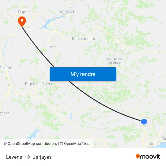 Levens to Jarjayes map
