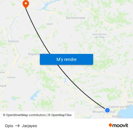 Opio to Jarjayes map