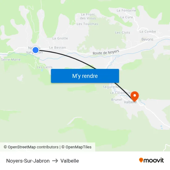 Noyers-Sur-Jabron to Valbelle map