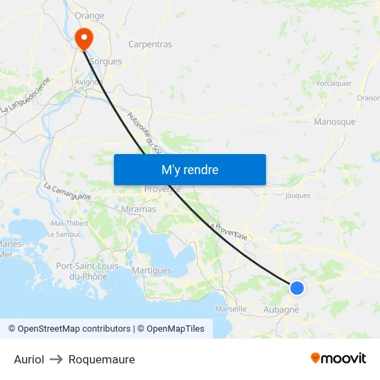 Auriol to Roquemaure map