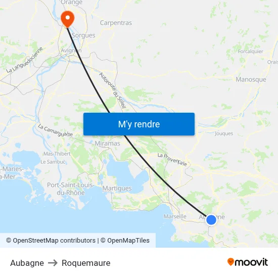 Aubagne to Roquemaure map