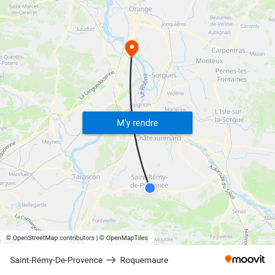 Saint-Rémy-De-Provence to Roquemaure map
