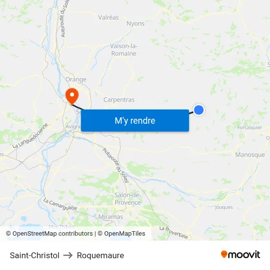 Saint-Christol to Roquemaure map